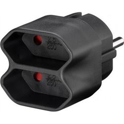 Goobay goobay Stromadapter 1Schuko-2Euro schwarz schwarz - 51002