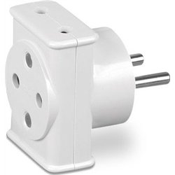 Abex Adapter przenośny potrójny biały (R-1)