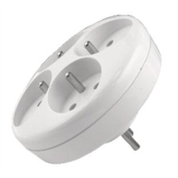 Opal Rozgałęźnik okrągły 4x2P+Z z uziemieniem biały