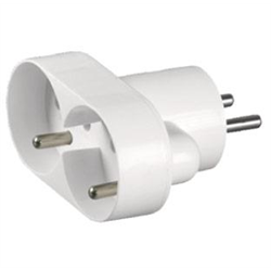 Opal Rozgałęźnik okrągły 2x2P+Z z uziemieniem biały