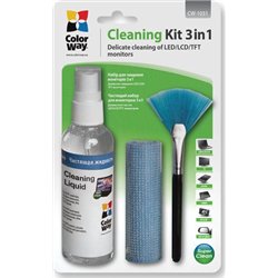 ColorWay Zestaw czyszczący płyn + ściereczka + czyścik do ekranów i powierzchni plastikowych (CW-1031)