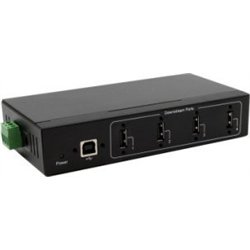 Exsys EXSYS EX-11214HMVS 4-portowy metalowy koncentrator USB 2.0 z zasilaczem 5V/2A Genesys Chipset