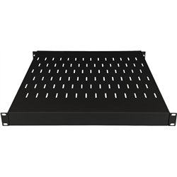 Półka regulowana 19" 1U głęb. 500-900mm, czarna, 4 punkty mocowania ALANTEC