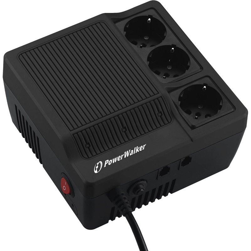 PowerWalker Stabilizator napięcia AVR LED 220/230/240V 600VA 3 x Schuko