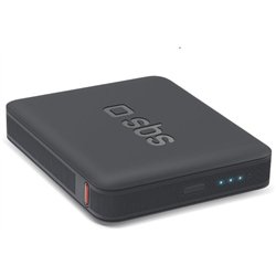 SBS High density 5000 mAh powerbank, 5000 mAh, Lithium Polymer (LiPo), Smart IC, 3.85 V, 10 W, Black