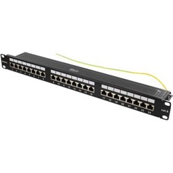 Deltaco Deltacoimp DELTACO STP komutacinė panelė, 24xRJ45, Cat6, 10Gbps, Krone gnybtais, 1U, 19 ", metalinis, juodas / PAN-201