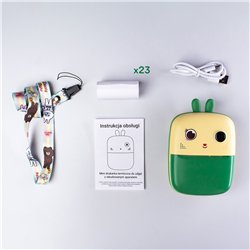 Mini drukarka termiczna z aparatem fotograficznym i kamerą HURC10Z - zielona Mini drukarka termiczna z aparatem fotograficznym i