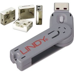 Lindy Zestaw 4 blokerów USB z kluczem (40450)