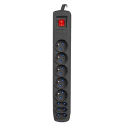 Listwa zasilająca Armac R8 przeciwprzepięciowa 8 gniazd 3 m czarna (R8/CZ/30)