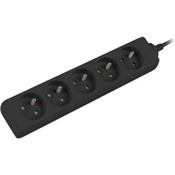 Lanberg 1.5m, czarna, 5 gniazd, kabel wykonany z pełnej miedzi -PS0-05E-0150-BK