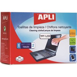 Apli Chusteczki nawilżane i suche do czyszczenia ekranów TFT/LCD 40 szt. (AP11325)