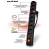 Listwa zasilająca Acar S8 Dual przeciwprzepięciowa 8 gniazd 5 m czarna (W1751)