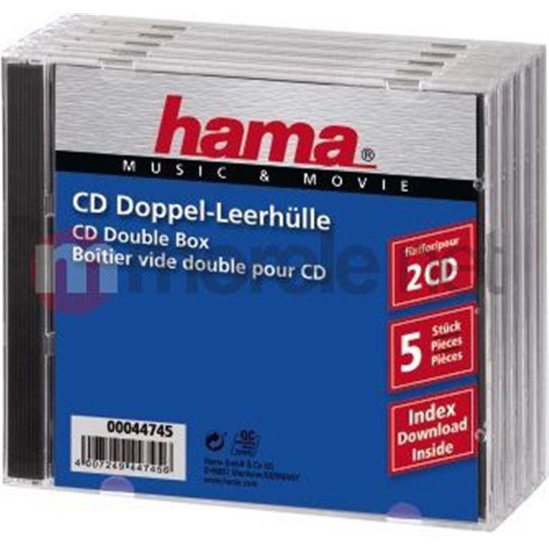 Hama Pudełka na płyty CD-BOX 5 szt. podwójne (447450000)