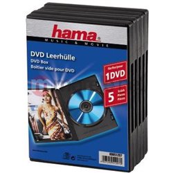 Hama Pudełka na płyty DVD 5szt Czarne (512970000)