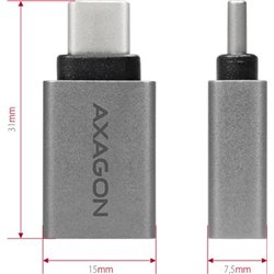 Adapter USB Axagon RUCM-AFA USB-C - USB Srebrny  (RUCM-AFA)