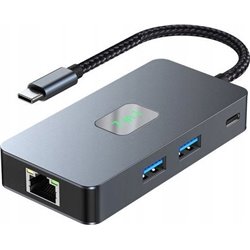 HUB USB TB Adapter USB C (7w1) HDMI USB SD/TF RJ45 PD
