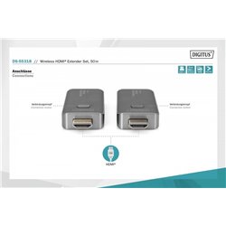 System przekazu sygnału AV Digitus Zestawu Wireless HDMI Extender (DS-55318)