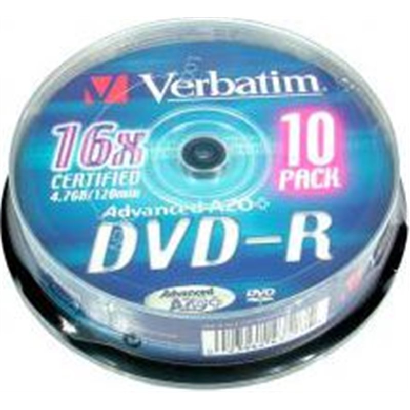 Verbatim DVD-R 4.7 GB 16x 10 sztuk (43729)