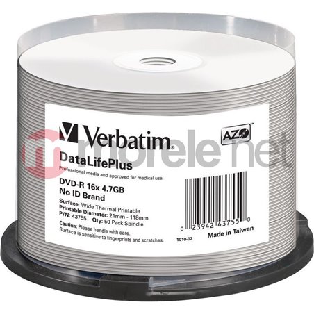 Verbatim DVD-R 4.7 GB 16x 50 sztuk (43734)