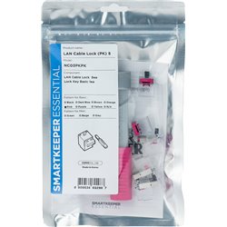 Smartkeeper SMARTKEEPER Basic LAN Cable Lock 5 - 1x klíč + 5x záslepka, růžová