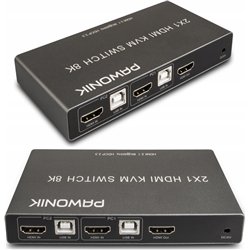 Konsola KVM Pawonik KONSOLA KVM HDMI 2.1 PRZEŁĄCZNIK SWITCH 4K 120HZ 8K 2 KOMPUTERY - 1 MONITOR