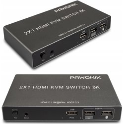 Konsola KVM Pawonik KONSOLA KVM HDMI 2.1 PRZEŁĄCZNIK SWITCH 4K 120HZ 8K 2 KOMPUTERY - 1 MONITOR