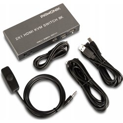 Konsola KVM Pawonik KONSOLA KVM HDMI 2.1 PRZEŁĄCZNIK SWITCH 4K 120HZ 8K 2 KOMPUTERY - 1 MONITOR