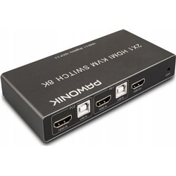 Konsola KVM Pawonik KONSOLA KVM HDMI 2.1 PRZEŁĄCZNIK SWITCH 4K 120HZ 8K 2 KOMPUTERY - 1 MONITOR