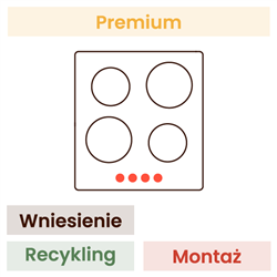 Montaż płyty indukcyjnej w zabudowie KOMFORT (wniesienie, demontaż starego urządzenia, montaż w zabudowie, podłączenie, wyniesie