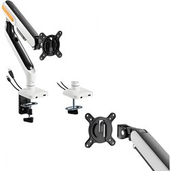 HDWR Uchwyt sprężynowy do monitora, czarny, dwa porty USB, HDWR SolidHand-ES01U