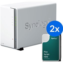 Serwer Synology Synology DS223j /8T | 2-zatokowy serwer NAS w zestawie z dyskami o łącznej pojemności 8TB, Tower