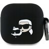 Karl Lagerfeld KLA4RUNKCHK AirPods 4      cover czarny/black Silicone Karl&Chaupette Head 3D