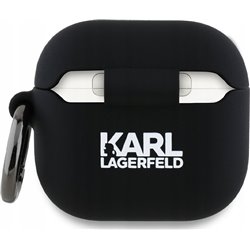 Karl Lagerfeld KLA4RUNKCHK AirPods 4      cover czarny/black Silicone Karl&Chaupette Head 3D