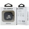 Karl Lagerfeld KLA4RUNKCHK AirPods 4      cover czarny/black Silicone Karl&Chaupette Head 3D