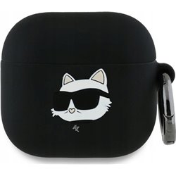 Karl Lagerfeld KLA4RUNCHK AirPods 4       cover czarny/black Silicone Choupette Head 3D