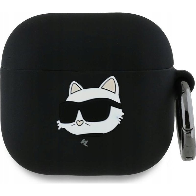 Karl Lagerfeld KLA4RUNCHK AirPods 4       cover czarny/black Silicone Choupette Head 3D