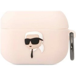 Karl Lagerfeld Etui Karl Lagerfeld KLAPRUNIKP Apple AirPods Pro cover różowy/pink Silicone Karl Head 3D