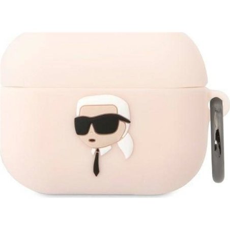 Karl Lagerfeld Etui Karl Lagerfeld KLAPRUNIKP Apple AirPods Pro cover różowy/pink Silicone Karl Head 3D
